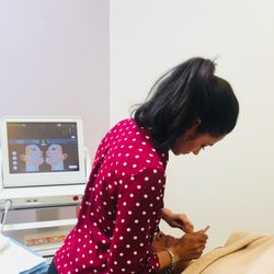 Reema Patel, PA-C - Marking up for ultherapy treatment