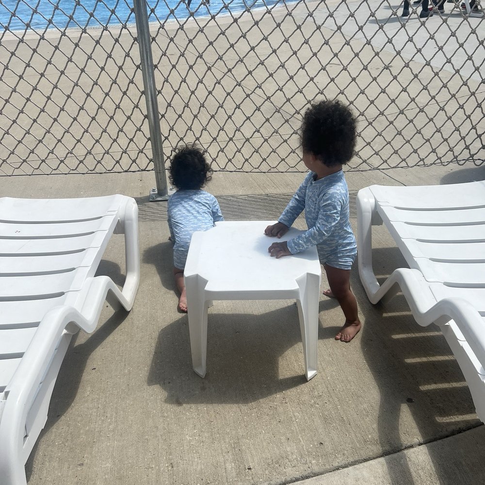 Twins in the cabana Twins in the cabana
