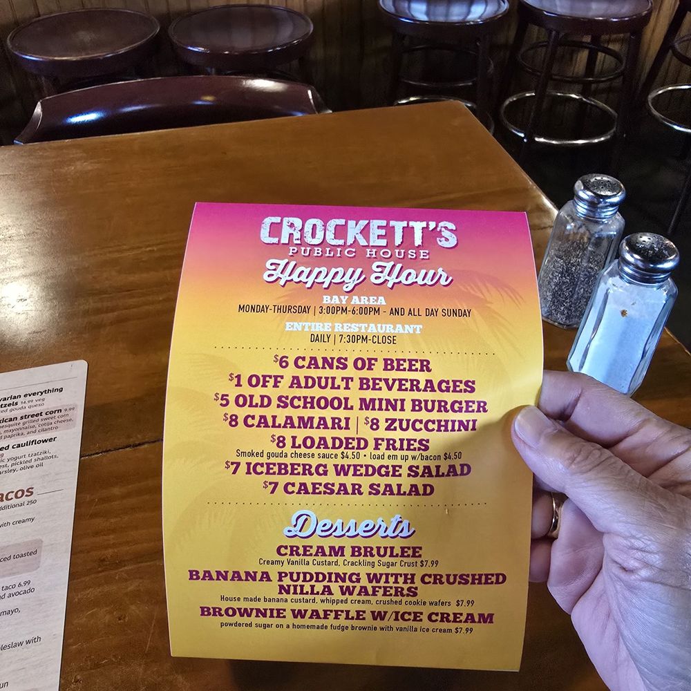 Crockett's Public House - Happy Hour menu - American Near Me - Puyallup, Washington