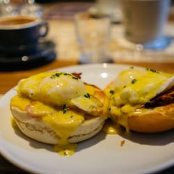 Leo's Beanery - Eggs Benedict. Delicious and a good sized muffin.