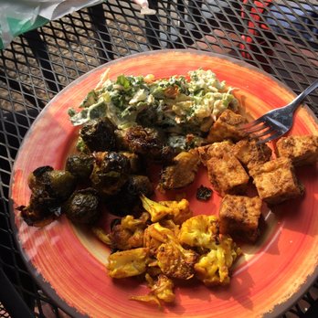 Karma Road - Roasted Brussels sprouts, blackened tofu with tahini, roasted cauliflower, kale slaw. YUM!! - Vegetarian Near Me - New Paltz, New York Karma Road - Roasted Brussels sprouts, blackened tofu with tahini, roasted cauliflower, kale slaw. YUM!! - Vegetarian Near Me - New Paltz, New York