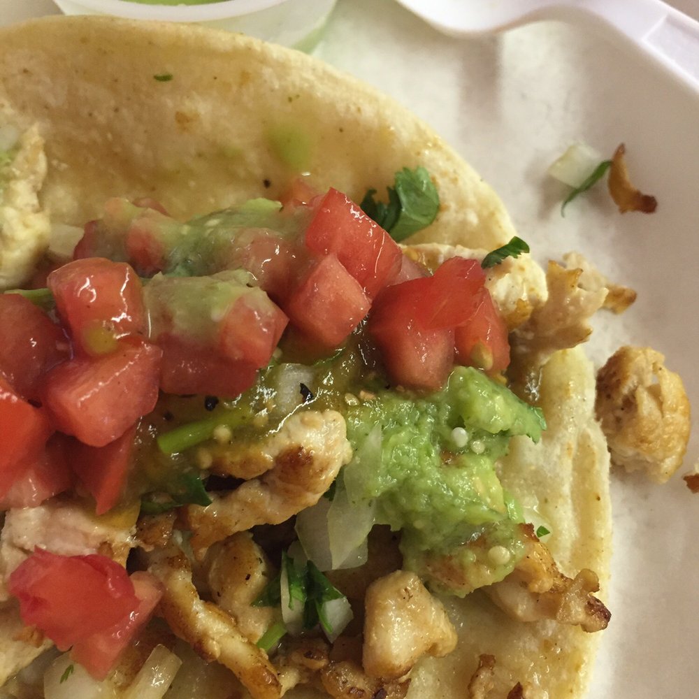 Mi Pueblo - Chicken taco but note that it did not come with the tomatoes or the green sauce I took that from my wife dish and added it to my taco - Mexican Near Me - Hyannis, Massachusetts Mi Pueblo - Chicken taco but note that it did not come with the tomatoes or the green sauce I took that from my wife dish and added it to my taco - Mexican Near Me - Hyannis, Massachusetts