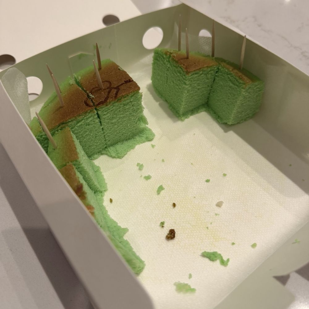 Uncle Tetsu - Pandan Coconut Cheesecake - sample - Bakeries Near Me - Rosemead, California Uncle Tetsu - Pandan Coconut Cheesecake - sample - Bakeries Near Me - Rosemead, California