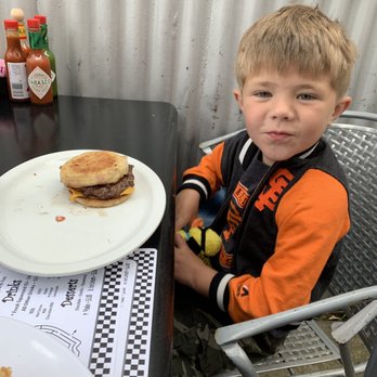Sax's Joint - Kids burger on an English muffin - Breakfast & Brunch Near Me - Petaluma, California