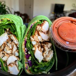 Perspective Eats And Garden - Chicken spinach wrap with raspberry balsamic vinaigrette