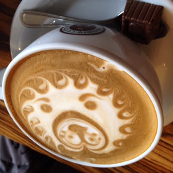 Moore Coffee Shop - Cafe latte with the amazing lion face :-) - Coffee & Tea Near Me - Seattle, Washington