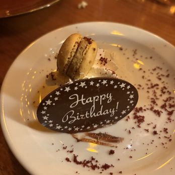 Primal Steakhouse - Birthday treat, coffee macaron - Steakhouses Near Me - Las Vegas, Nevada