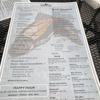 Finn's Fish House - Menu Aug 2020 - Seafood Near Me - Seaside, Oregon