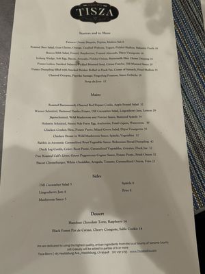 Menu photo 8 Tisza Bistro Healdsburg, CA Menu photo 8 Tisza Bistro Healdsburg, CA
