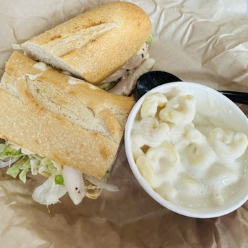 West Coast Sourdough - Grilled chicken pesto with Mac and cheese upgrade - Salad Near Me - Oceanside, California West Coast Sourdough - Grilled chicken pesto with Mac and cheese upgrade - Salad Near Me - Oceanside, California