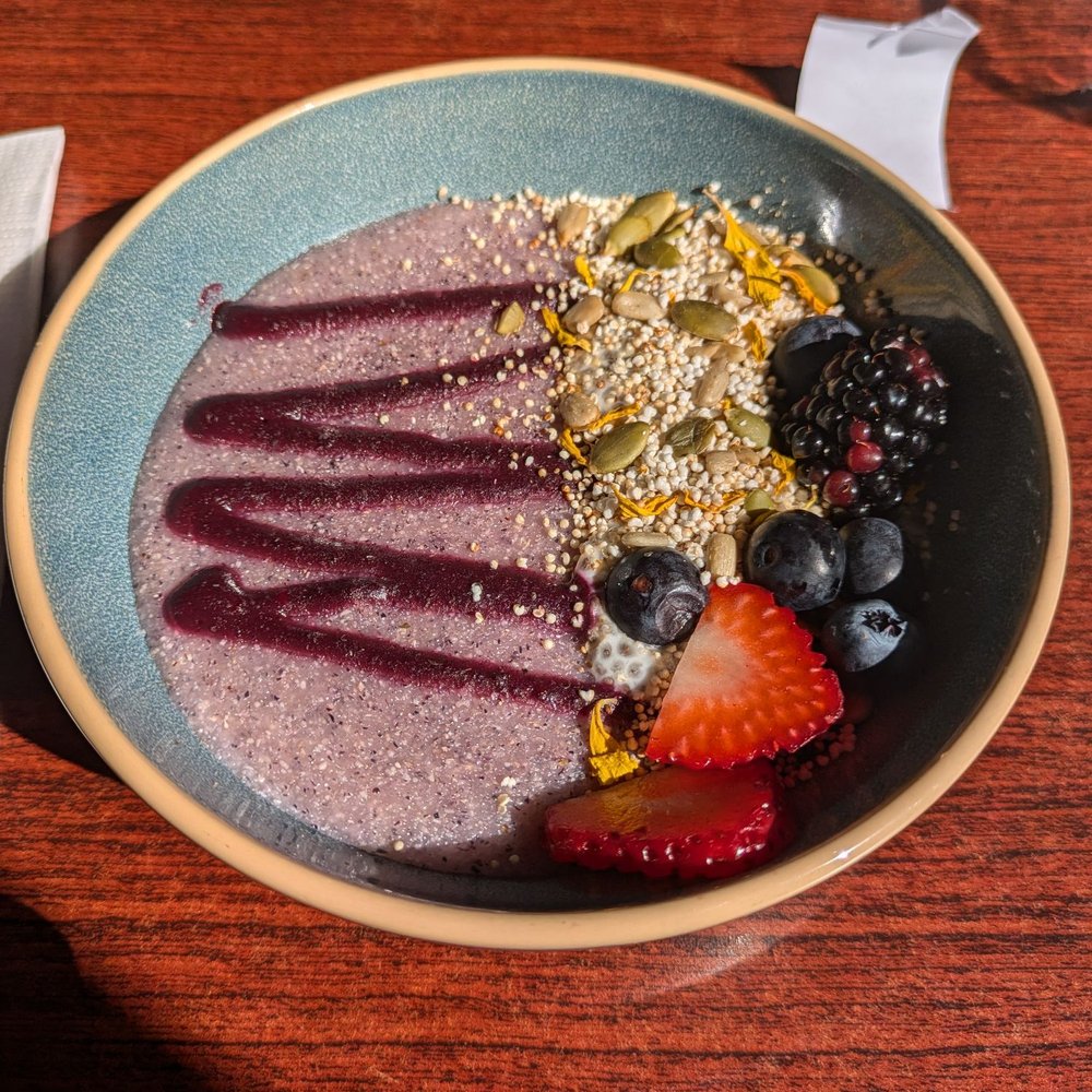 Wahpepah’s Kitchen - Blue Corn Mush - Salad Near Me - Oakland, California Wahpepah’s Kitchen - Blue Corn Mush - Salad Near Me - Oakland, California