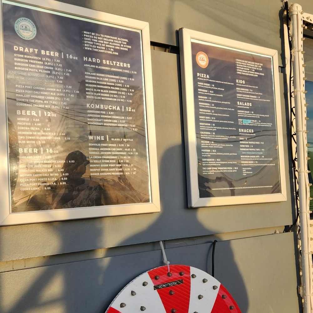 The Camp Store - Menu - Pizza Near Me - Carlsbad, California