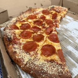Benito's Pizza - Pepperoni with garlic butter parm crust