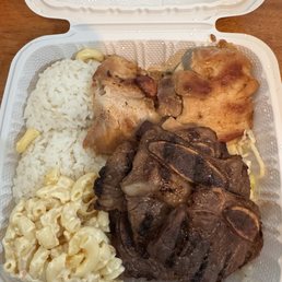 Hawaiian BBQ Chkn BBQ Beef Kalbi short ribs Hawaiian BBQ Chkn BBQ Beef Kalbi short ribs