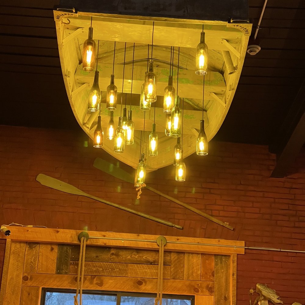Riverhouse - Really cool rowboat light fixture - New American Near Me - Taunton, Massachusetts Riverhouse - Really cool rowboat light fixture - New American Near Me - Taunton, Massachusetts