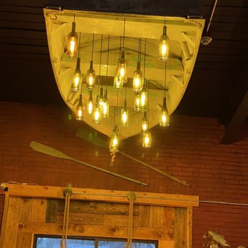 Riverhouse - Really cool rowboat light fixture - New American Near Me - Taunton, Massachusetts