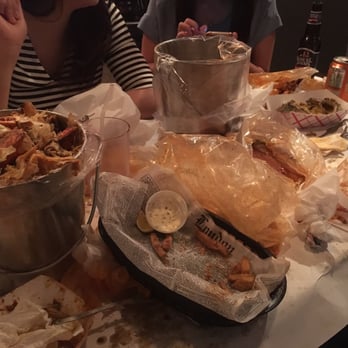 Holly Crab - Only remembered to take picture after we r done!We got snow crab, shrimp, blue crab, and Dungeness crab. My favorite was the snow crab - Seafood Near Me - Boston, Massachusetts