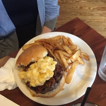 Brown's Brewing Company - Mac and cheese burger. So delicious. - Breweries Near Me - Troy, New York Brown's Brewing Company - Mac and cheese burger. So delicious. - Breweries Near Me - Troy, New York