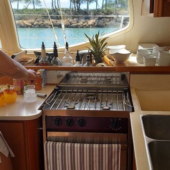 MANA Cruises & Charters - Bar/kitchen with drinks made to order. - Boat Tours Near Me - Kapolei, Hawaii MANA Cruises & Charters - Bar/kitchen with drinks made to order. - Boat Tours Near Me - Kapolei, Hawaii