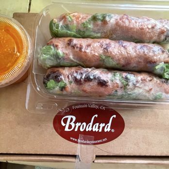 Brodard Restaurant - Grilled Pork Spring Rolls   Nem Nuong Cuon - 3 Rolls. Love the sauce. - Vietnamese Near Me - Fountain Valley, California