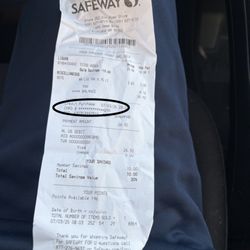 Safeway - Unique account number circled