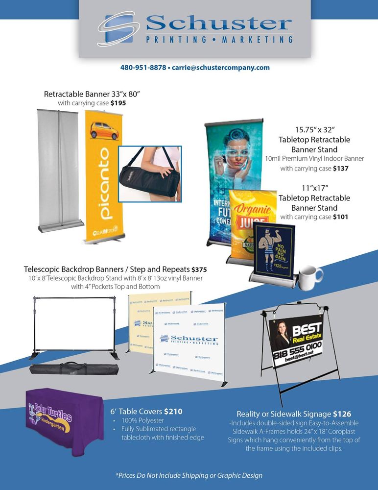 SCHUSTER PRINT AND MARKETING Updated May 2024 517 S Rockford Dr, Tempe, Arizona Printing