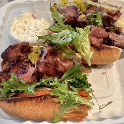 Country Meat Market & Catering - The Tristrami sandwich with potato salad side
