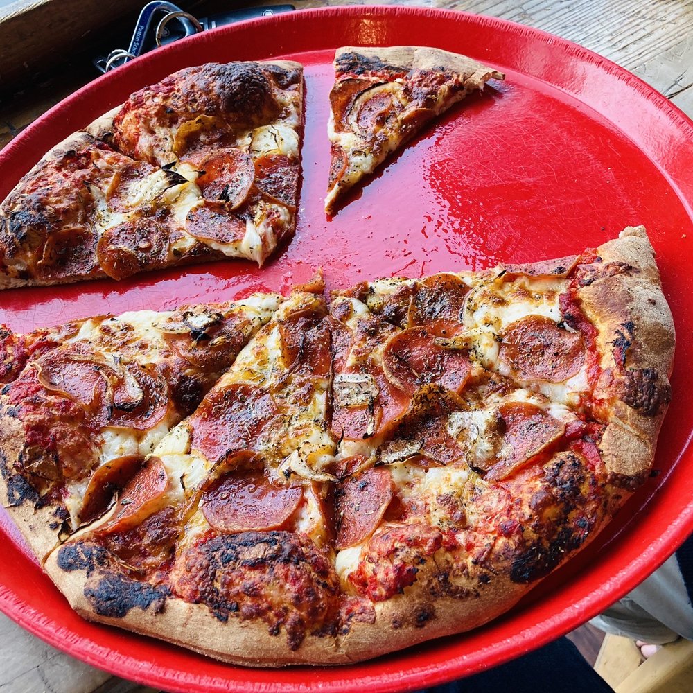 Pizza Port - Pepperoni and onion thin crust - Pizza Near Me - Carlsbad, California Pizza Port - Pepperoni and onion thin crust - Pizza Near Me - Carlsbad, California