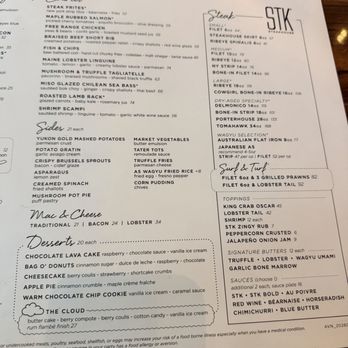 STK Steakhouse - Menu - Steakhouses Near Me - Aventura, Florida STK Steakhouse - Menu - Steakhouses Near Me - Aventura, Florida