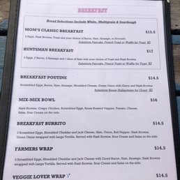 Breakfast menu Breakfast menu