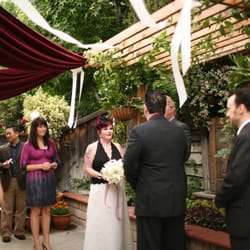 Garden Gnome Design - Client hired me to makeover her apartment patio, then later I designed it for her wedding