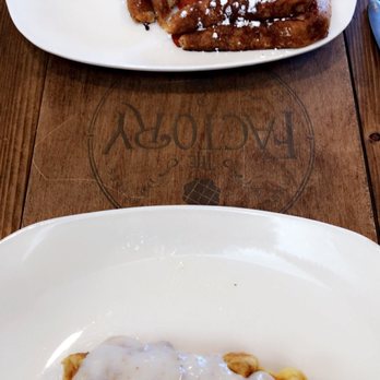 The Factory - Breakfast special with French toast bacon eggs and the southern waffle - Coffee & Tea Near Me - Lexington, North Carolina