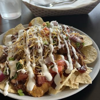 Four Pegs - BBQ Beer Cheese Nachos - Burgers Near Me - Louisville, Kentucky