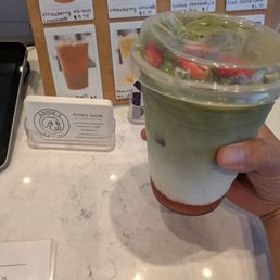 strawberry matcha latte