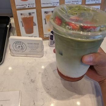 Annie's Social - strawberry matcha latte - Coffee & Tea Near Me - Flushing, New York
