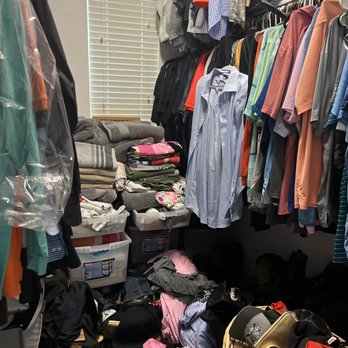 Organized For Me - His closet doubled as a storage... - Home Organization Near Me