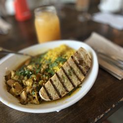 Moroccan Chicken Braise, Cantaloupe Pineapple Mango Replenisher