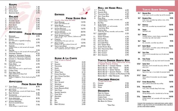 Menu photo 7 Tokyo Sushi Glen Allen, VA Menu photo 7 Tokyo Sushi Glen Allen, VA