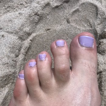 NailTec Spa - $35 pedicure, my toes are covered in polish. Look at the middle toe! - Nail Salons Near Me - Marina del Rey, California