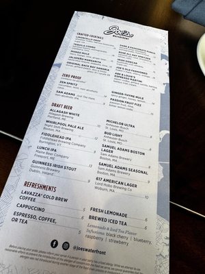 Menu photo 1 Joe’s Waterfront Boston, MA Menu photo 1 Joe’s Waterfront Boston, MA