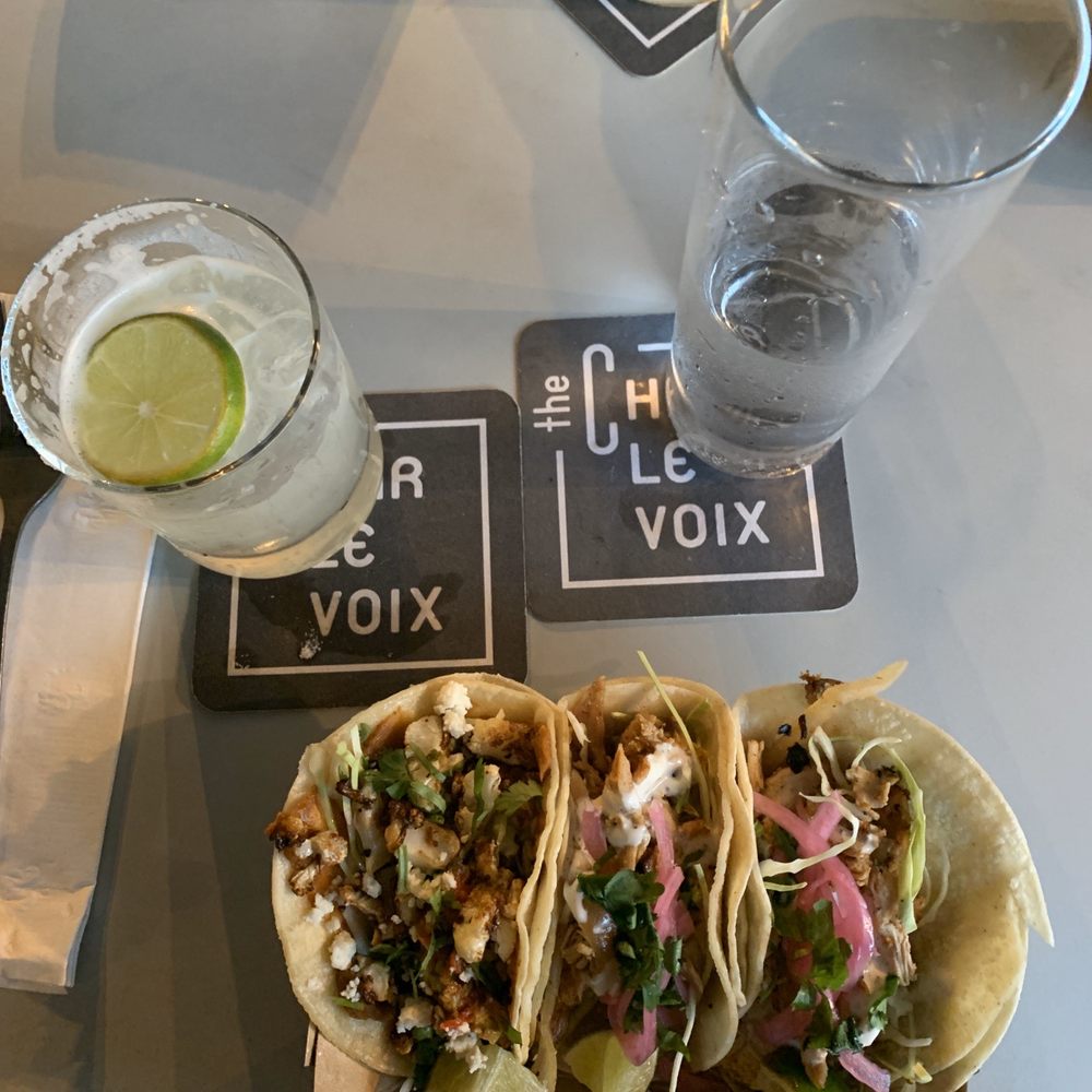 The Charlevoix - 2 chicken tacos and 1 cauliflower taco - Cocktail Bars Near Me - Grosse Pointe Park, Michigan The Charlevoix - 2 chicken tacos and 1 cauliflower taco - Cocktail Bars Near Me - Grosse Pointe Park, Michigan