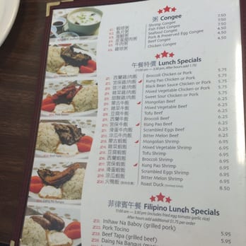 3 Star Restaurant - Menu congee, lunch specials - Filipino Near Me - Vallejo, California