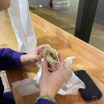 El Greco's Burritos - what's left of steak burrito - Mexican Near Me - Chicago, Illinois