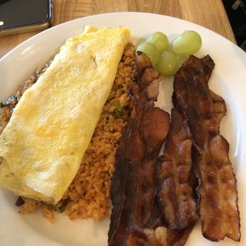 Liliha Bakery - Kim Chee Fried Rice with bacon and scramble eggs - Bakeries Near Me - Honolulu, Hawaii