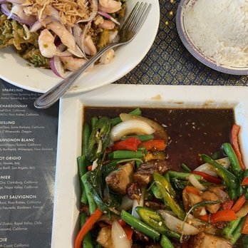 Jitlada - 61. Crispy Morning Glory Salad and 33. Crispy Pork Basil Leaf - Thai Near Me - Los Angeles, California Jitlada - 61. Crispy Morning Glory Salad and 33. Crispy Pork Basil Leaf - Thai Near Me - Los Angeles, California