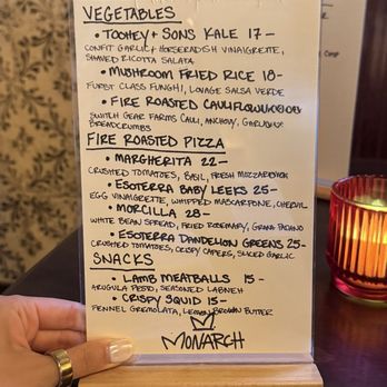 Monarch - Weekly menu - Pizza Near Me - Denver, Colorado