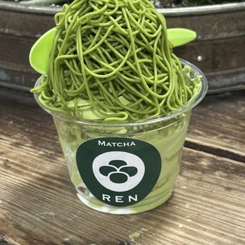 Matcha Ren - Matcha Mont Blanc with matcha milk swirl - Ice Cream & Frozen Yogurt Near Me - Arcadia, California