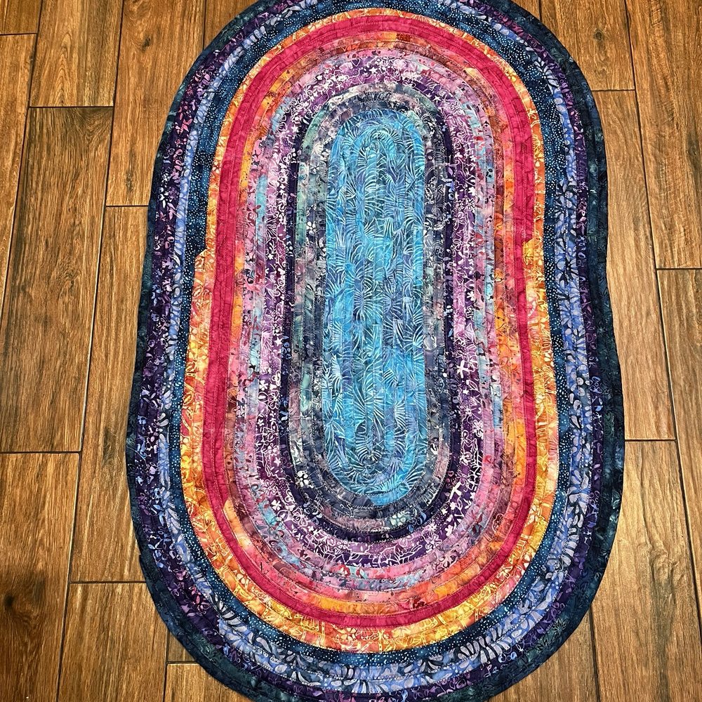 Sew Crazed Quilting - Jelly roll rug I learned to make from the ladies at sew crazed. Sew glad I found this place. - Fabric Stores Near Me - La Habra, California Sew Crazed Quilting - Jelly roll rug I learned to make from the ladies at sew crazed. Sew glad I found this place. - Fabric Stores Near Me - La Habra, California