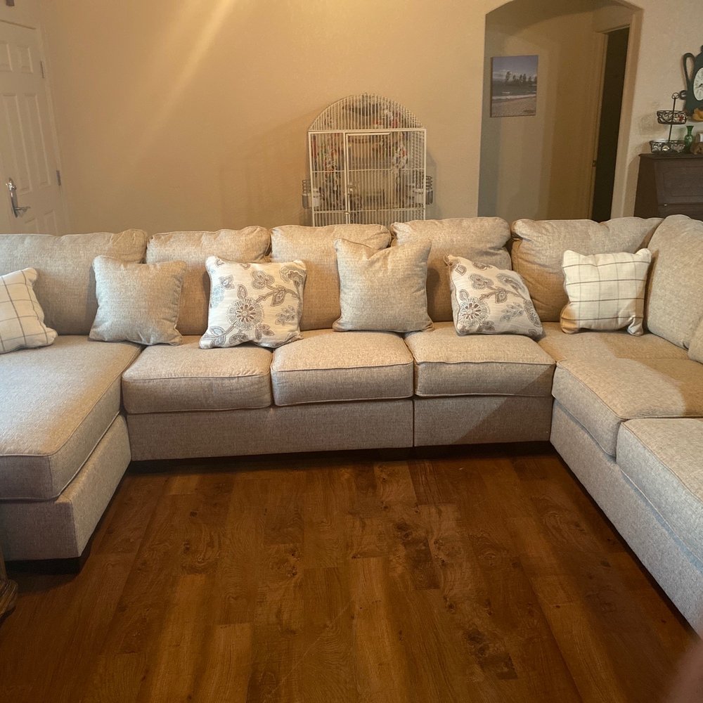 New Sectional delivered today! Thanks to Edward and Gio for assembling it! Great job! New Sectional delivered today! Thanks to Edward and Gio for assembling it! Great job!