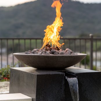 Outdoor Fire and Patio - Low Profile Concrete Fire Bowl with Bullet Burner! - Outdoor Furniture Stores Near Me